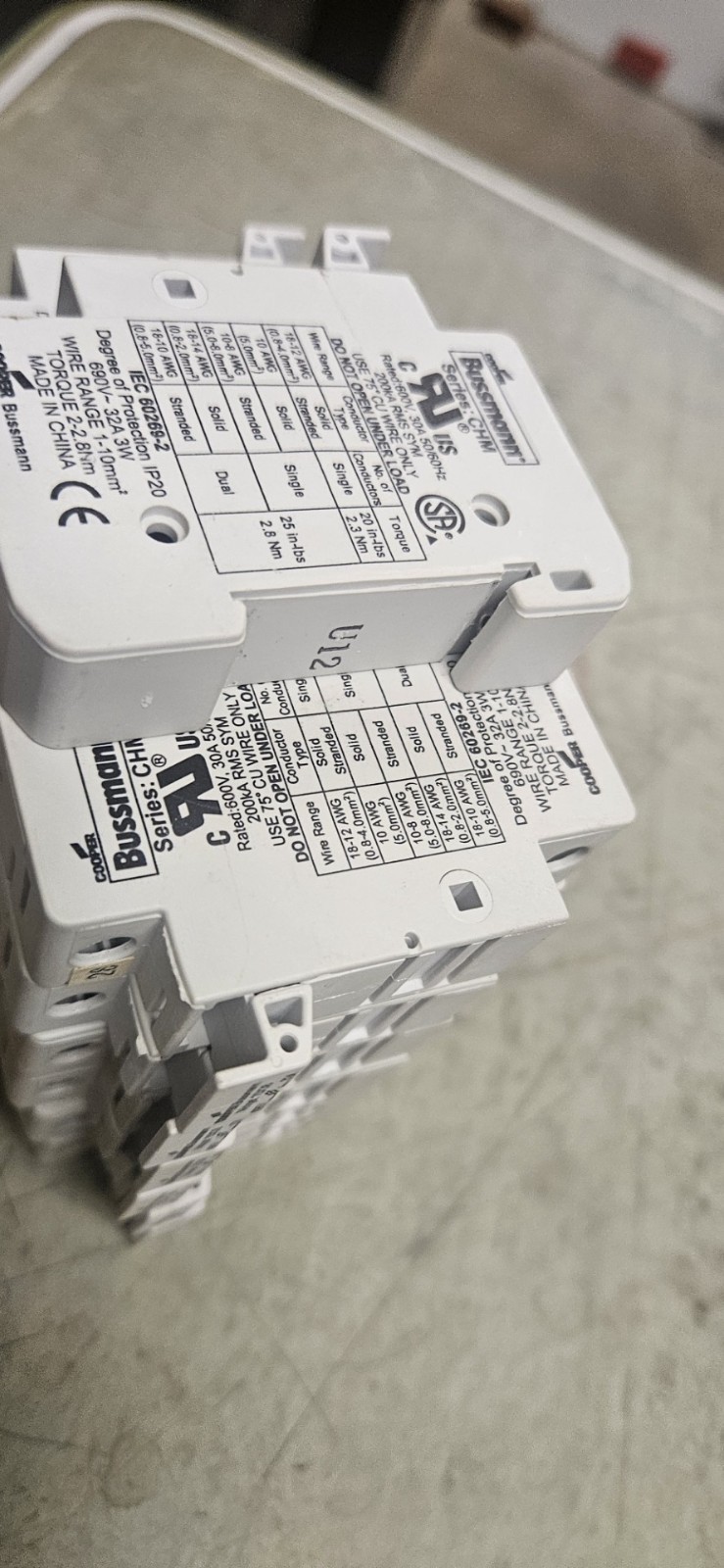 LOT OF 13 COOPER BUSSMANN SER.CHM 600V 30A 50/60HZ 200KA RMS SYM IEC 60269-2 3W