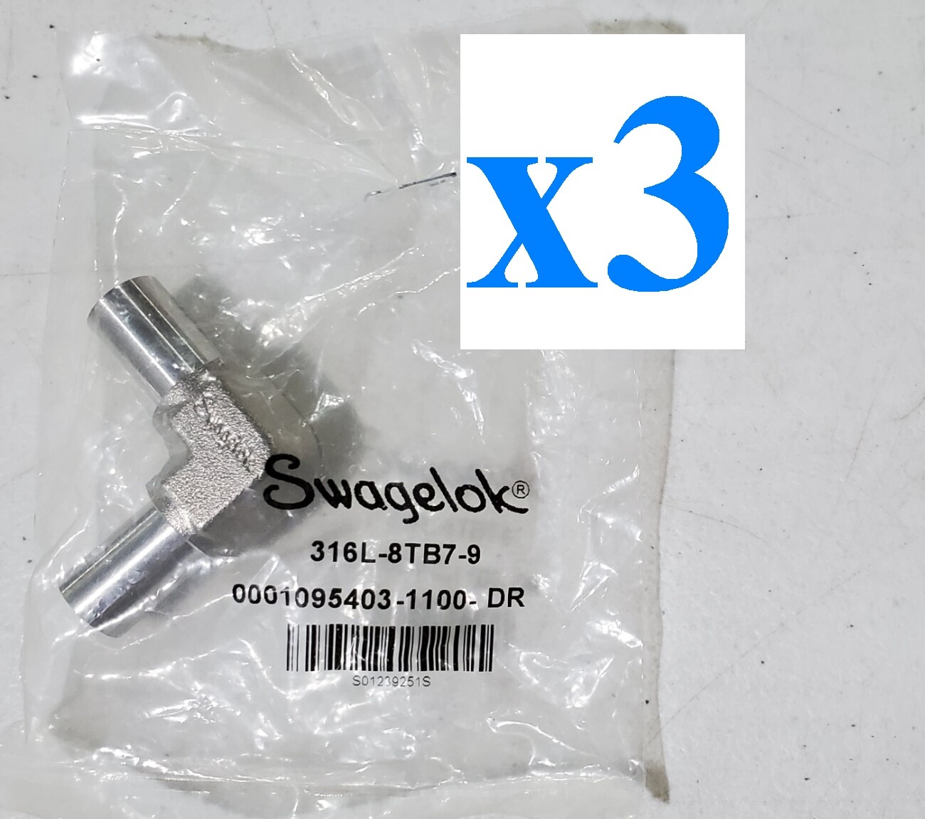 3pcs 3 Swagelok 316L-8TB7-9 Fitting 316L SS 90° TUBE BUTT WELD UNION ELBOW