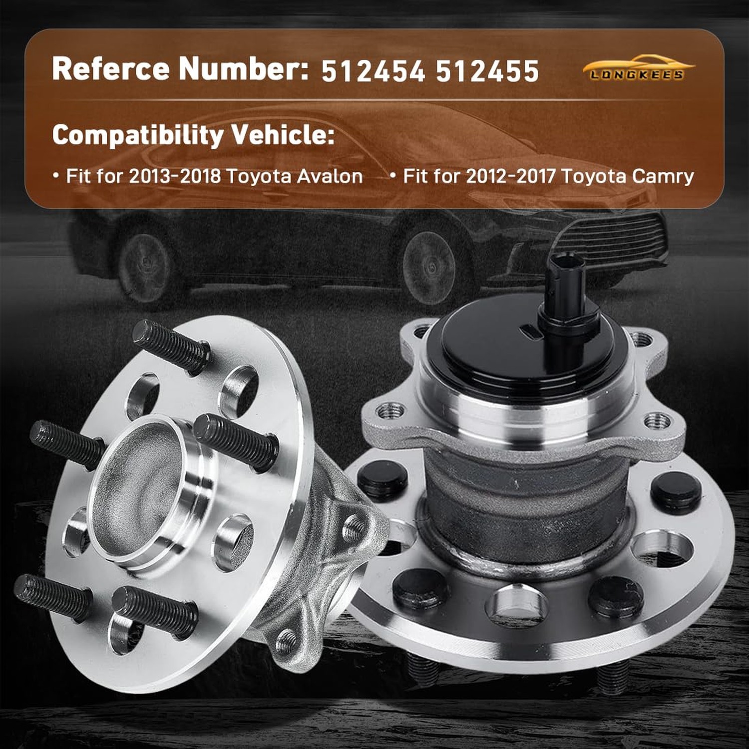 Rear Wheel Hub Assembly and Bearing FIT for 2012-2017 Toyota Camry, FIT for 2…