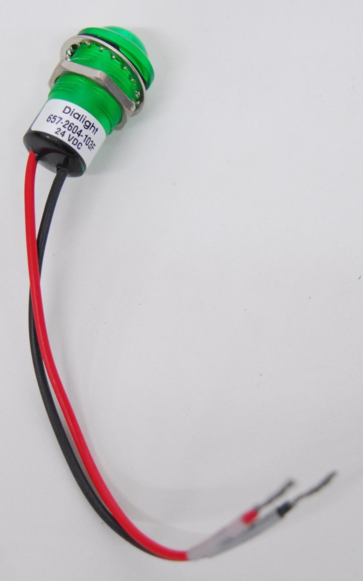 Dialight 657-2604-103F 24 VDC 0.68″ Green LED Dome Panel Mount Indicator