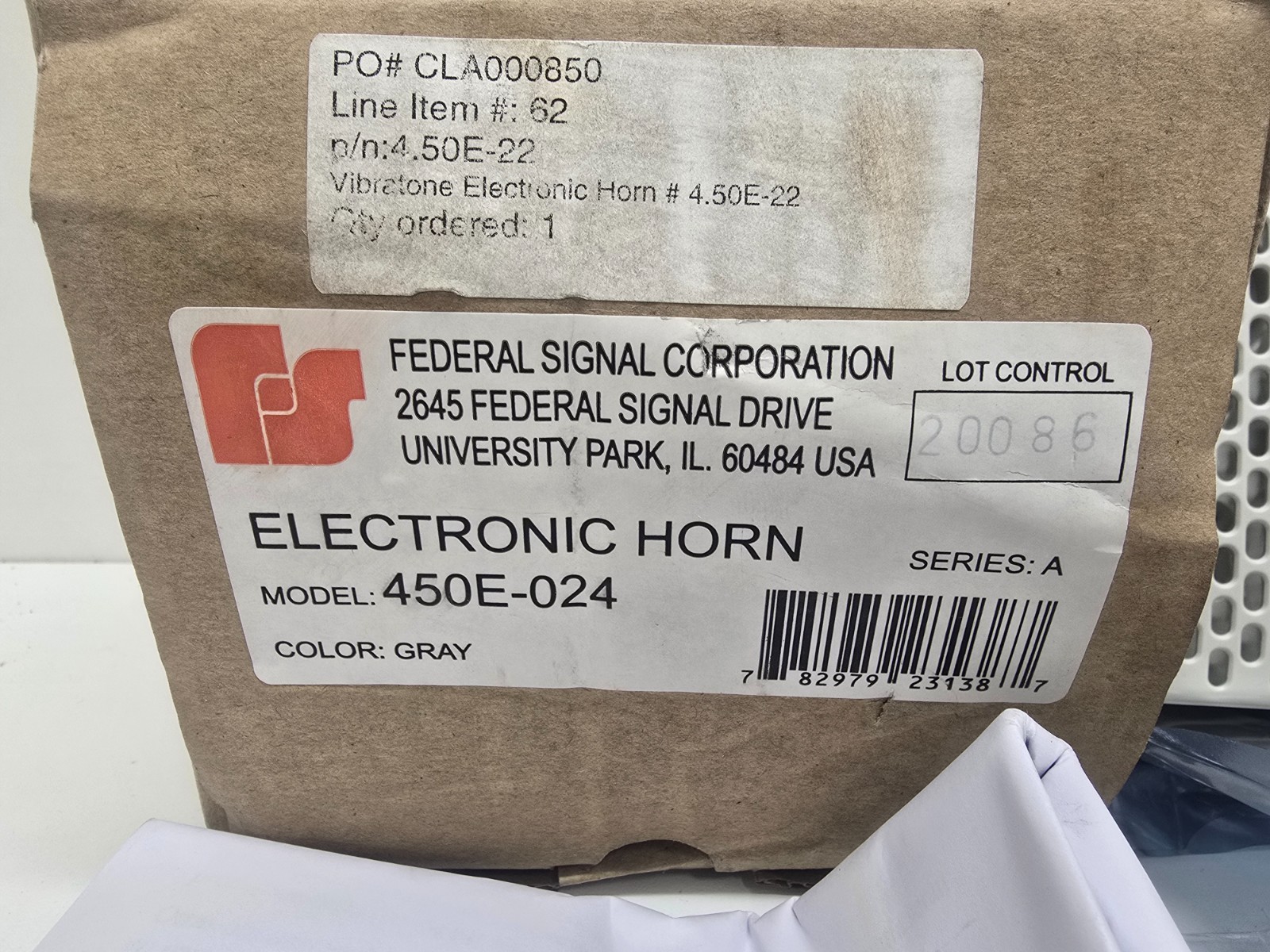 NEW IN BOX! FEDERAL SIGNAL ELECTRONIC HORN 450E-024