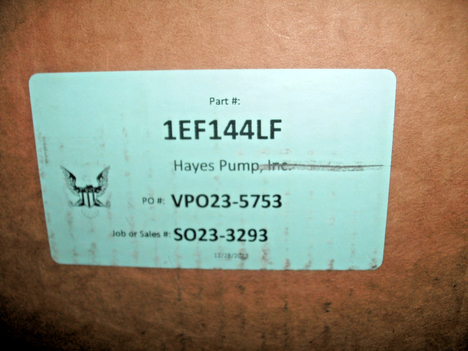 BELL GOSSETT 1EF144LF C-60 E626T 3X3X5-1/4 3/4HP 208/230-460VAC CENTRIFUGAL PUMP