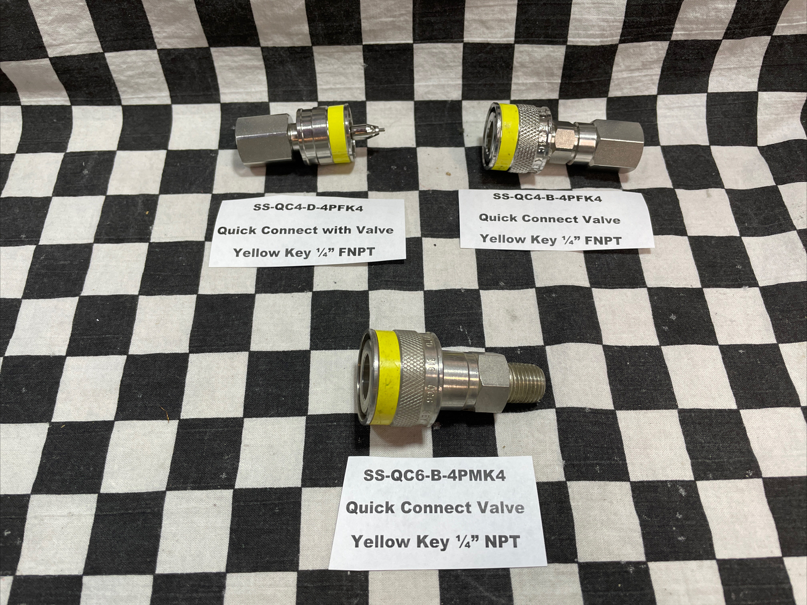SWAGELOK Quick Connect, SS-QC4-D-4PFK4 & SS-QC4-B-4PFK4 & SS-QC6-B-4PMK4, #N24H
