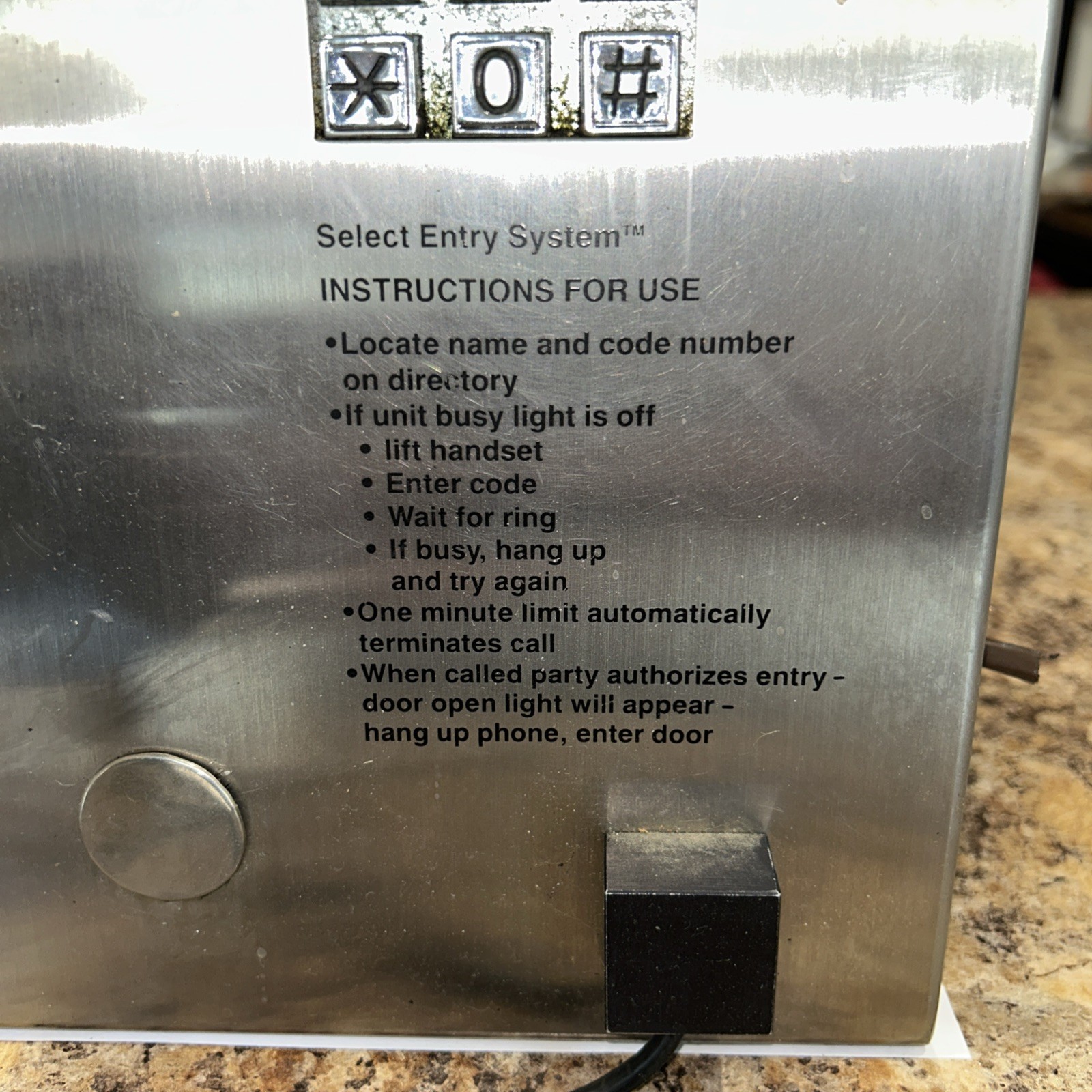 Keypad TEC1 Select Engineered Systems T1HF125CA electronic telephone directory