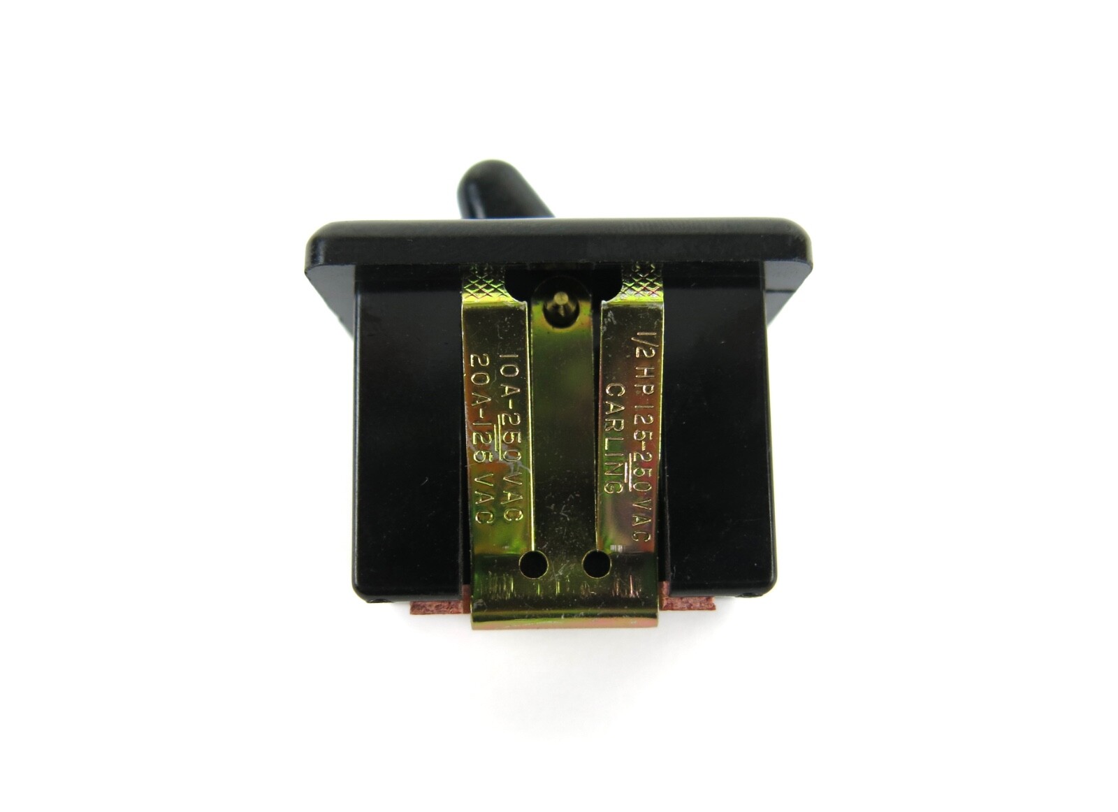 Carling 1/2HP 1P Black On / Off Toggle Switch Snap-In Screw-Terminals MAAOA/215