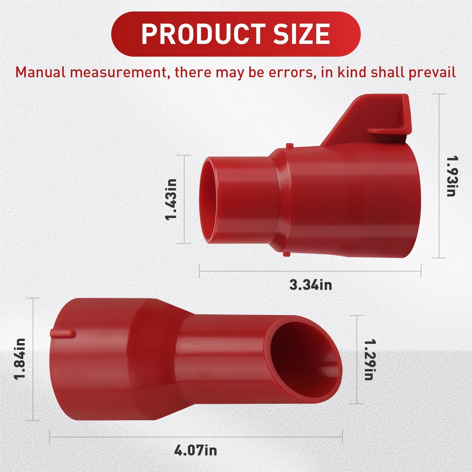 2 Pcs Vacuum Hose Adapter Fit for M-18 0970-20 14-37-0105, 14-37-0016, Red