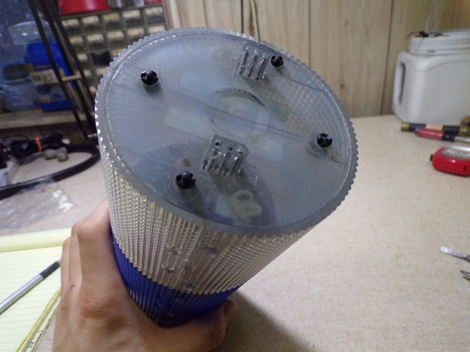 Federal Signal Flashing 4N43 Beacon Light Green Blue Clear Stack 8107184