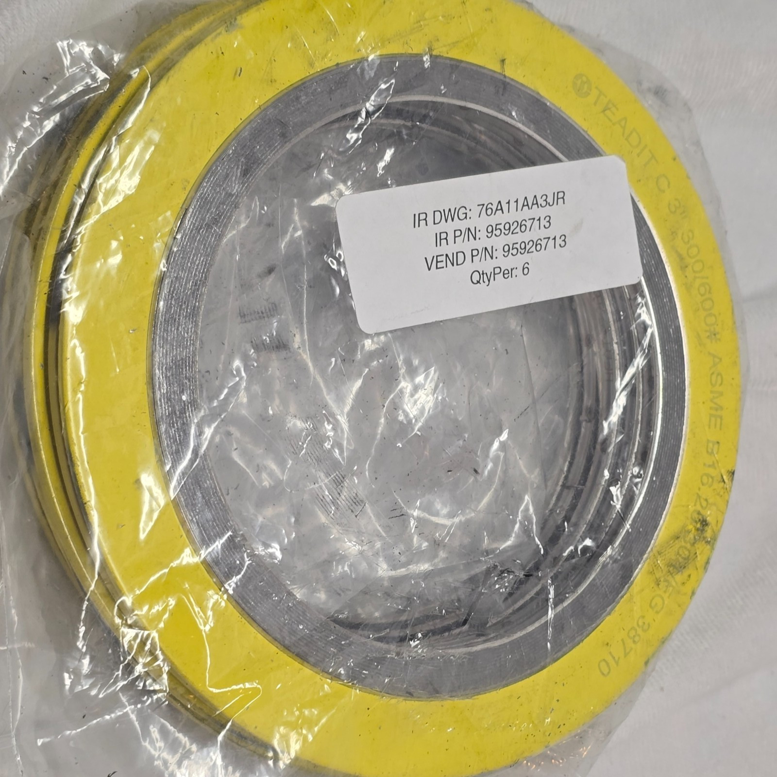 6 Pack Ingersoll Rand Flexitallic 3″ Style CGI Spiral Wound Gasket 95926713