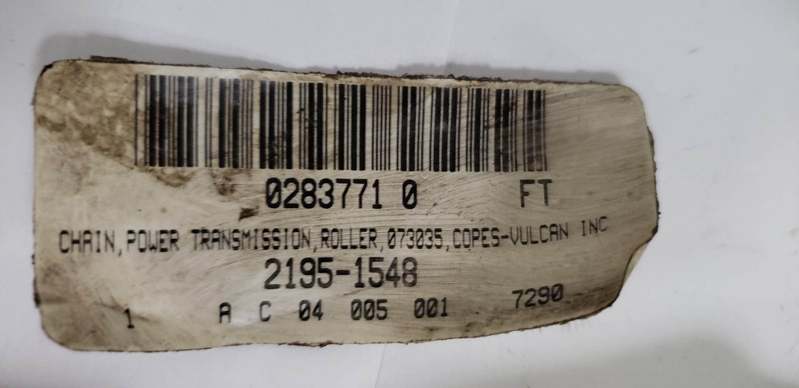 MORSE C-2060H CHAIN, POWER TRANSMISSION , ROLLER, 5 FEET LONG, NNB