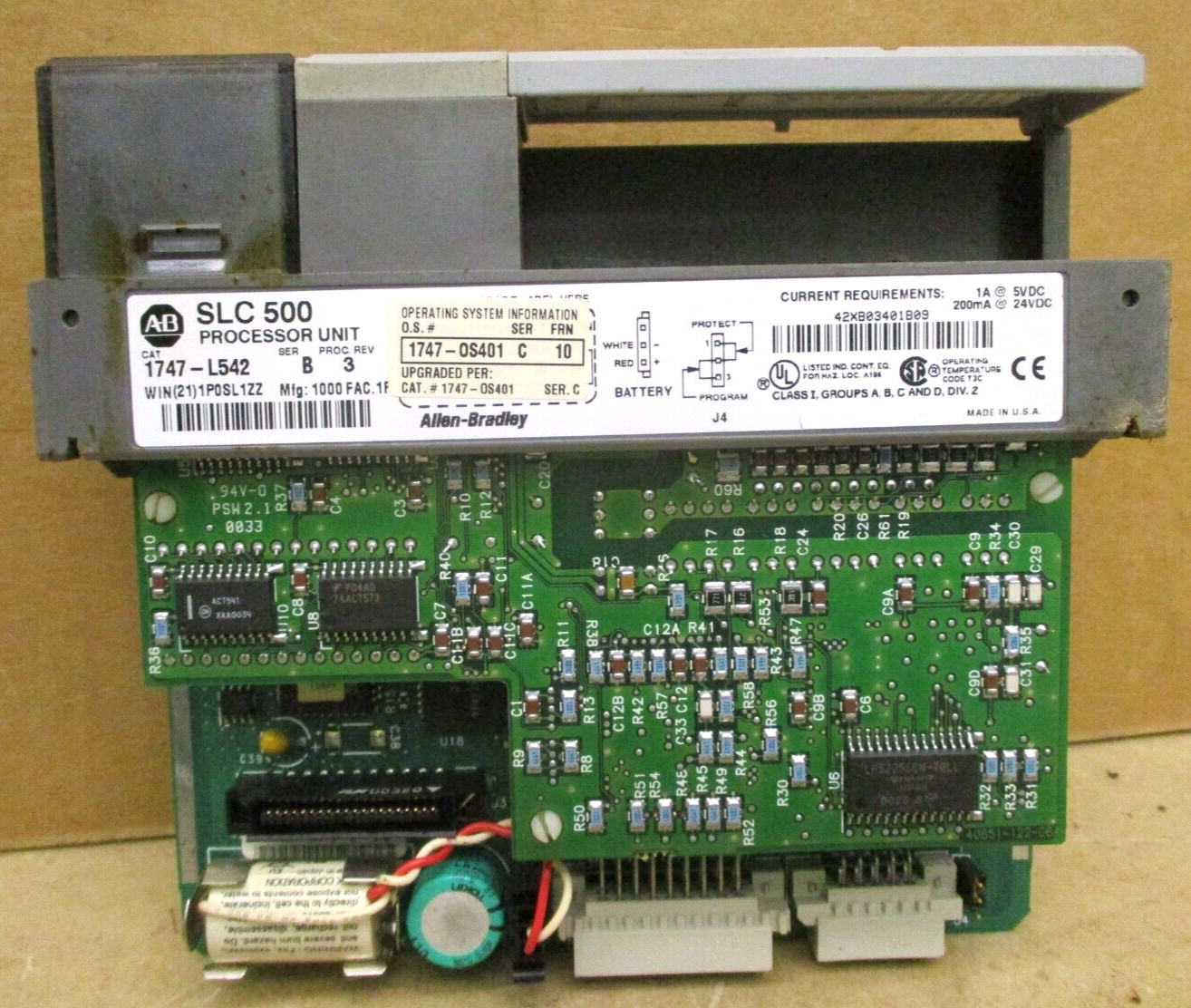 Allen-Bradley SLC 500 1746-P3 Ser A SLC 5/04 CPU 1747-L542 48669GN