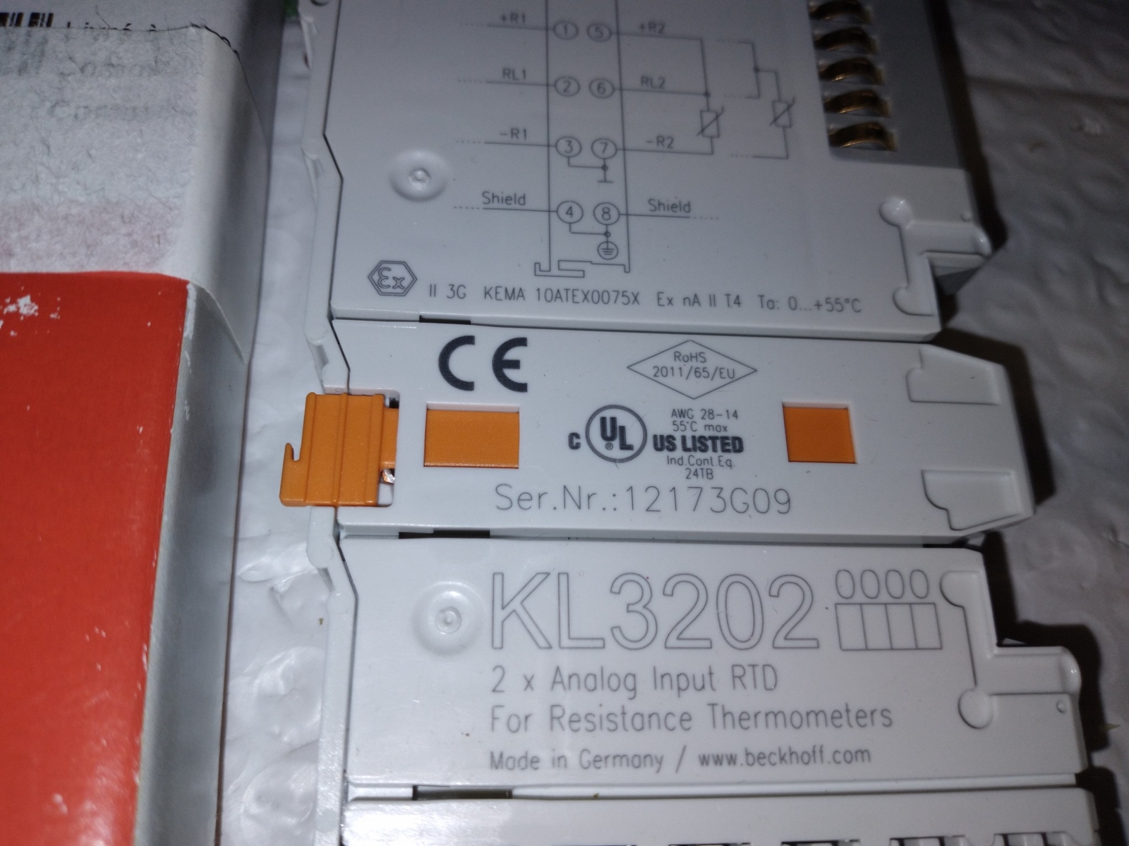 BECKHOFF KL3202 2 X ANALOG INPUT RTD RESISTANCE THERMOMETERS