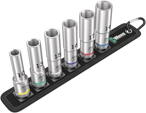 Wera Tools 5004565001 Belt C Deep 1 Socket Set, 1/2In. 6 Pcs, 1EA