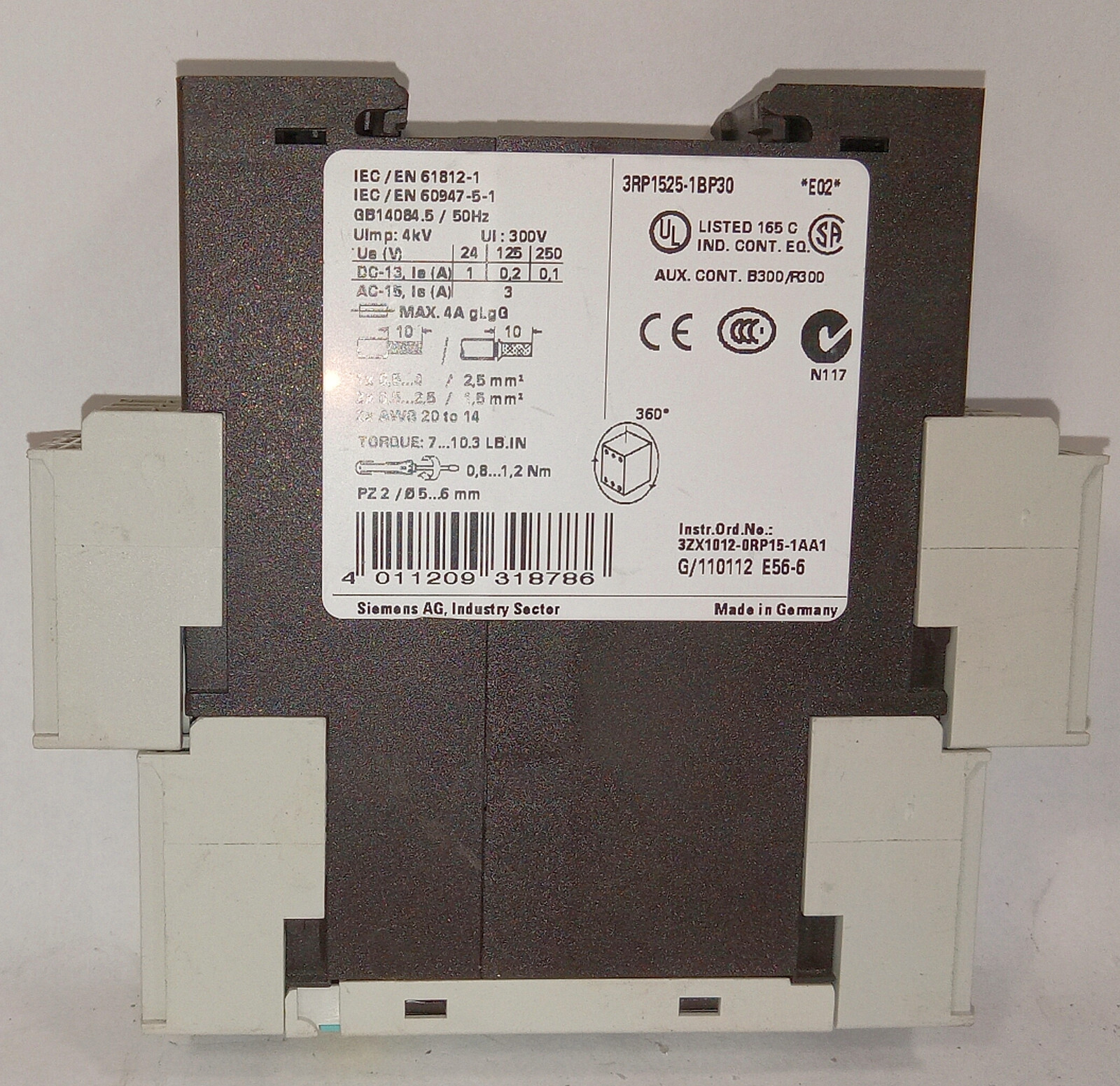 1 USED SIEMENS 3RP1525-1BP30 TIMING RELAY ***MAKE OFFER***