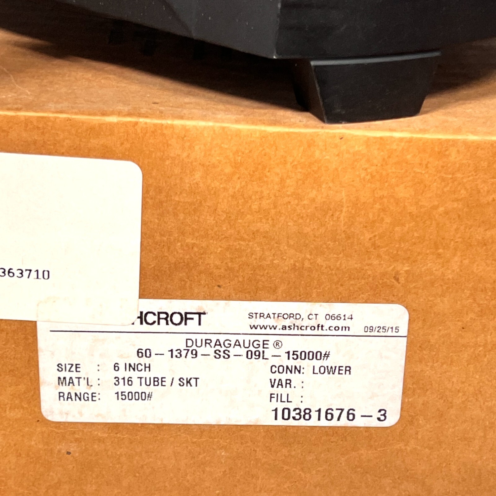 ASHCROFT 60-1379-SS-09L-15000# DURA GAUGE 9/16-18 UNF-2B CONNECTION 15000 PSI