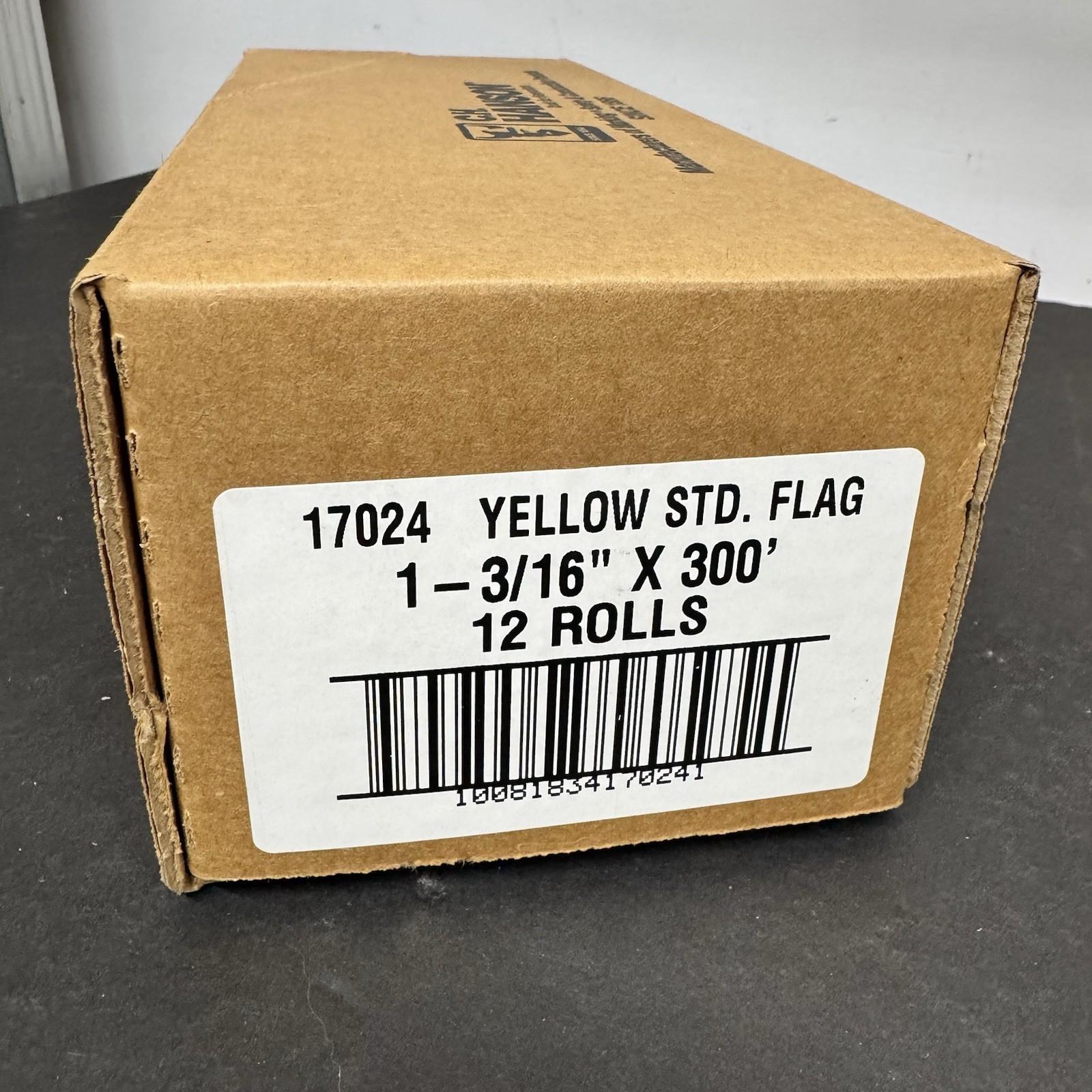 HANSON 17024 YELLOW STD. FLAG TAPE 1-3/16″ X 300′ ***(12-pack)***
