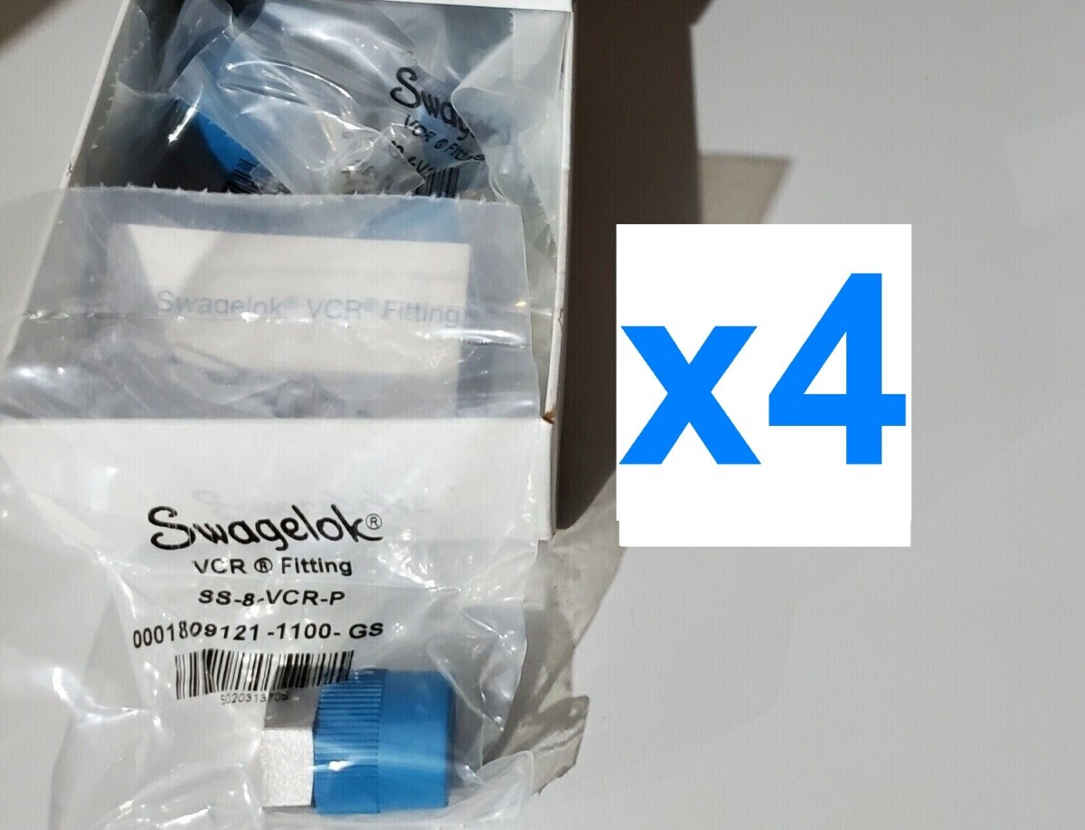 x4 NEW Swagelok SS-8-VCR-P 316 Stainless VCR Face Seal Fitting, 1/2 in. Plug 4pc