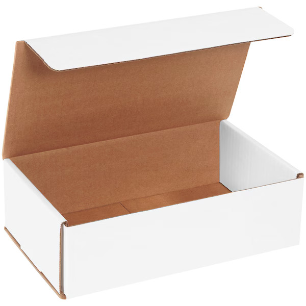 10 in x 6 in x 3 in Inside H, Literature Mailer, White, Corrugate, Single Wall