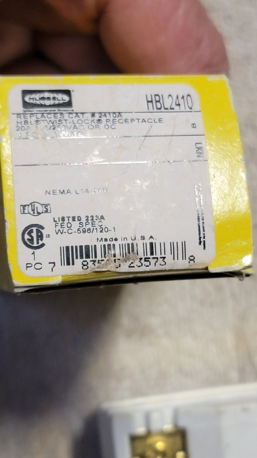 HUBBELL HBL2410 Twist Lock Receptacle 3 Pole 20A 125/250V LOT OF 3 FREE SHIP NOS