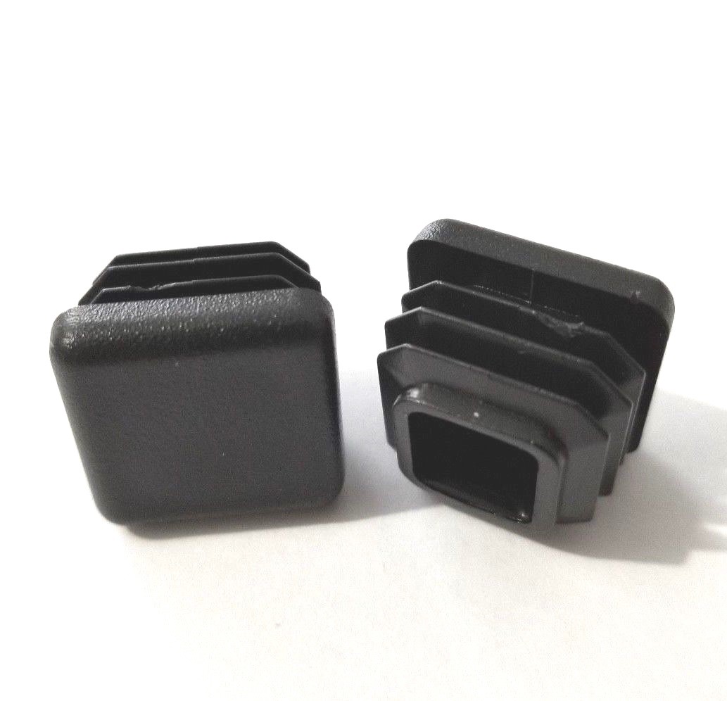 (4) Square 3/4″ 0.75″ 14-20 Gage Black Tubing Tube End Plugs Plastic Insert Caps