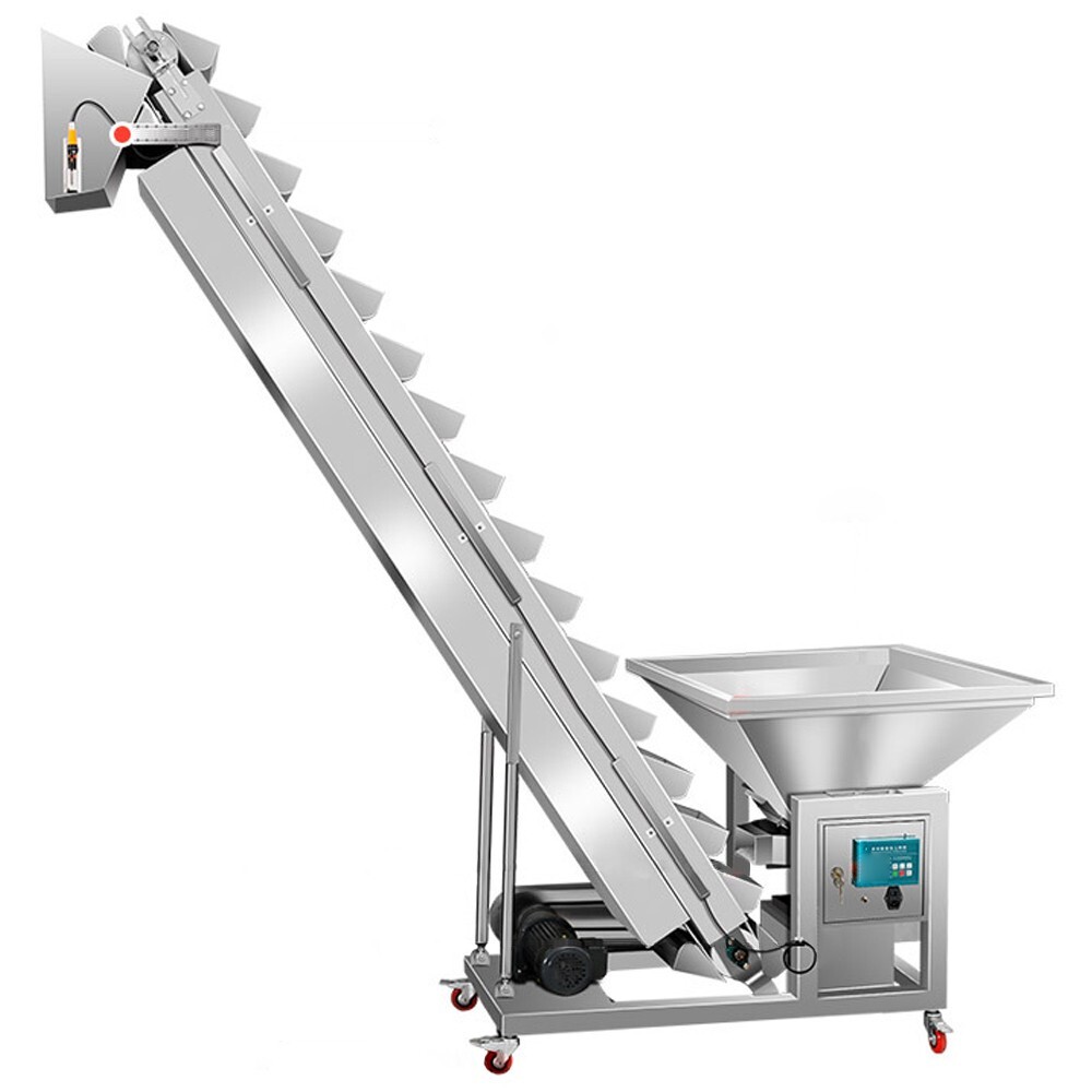 1.7m High Bucket Elevator Powder Particle Feeding Machine with 100KG Hopper