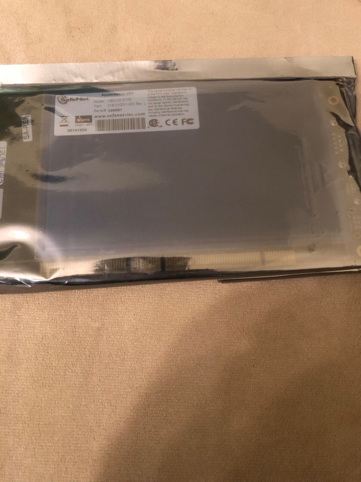 SafeNet Luna PCI Cryptographic Module VBD-03-0100 216-010031-002 Rev Li