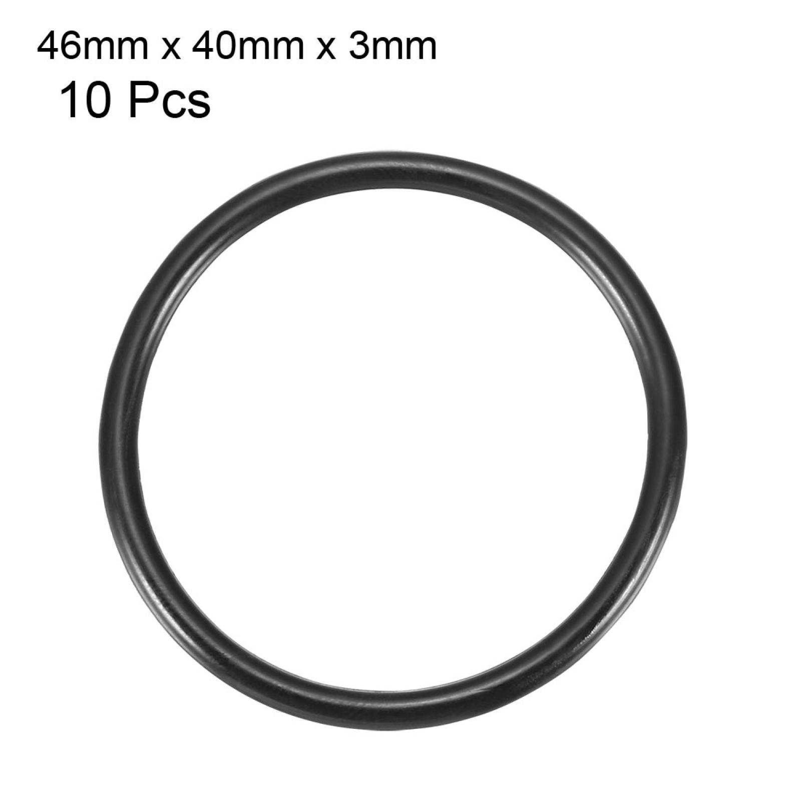 46mm x 40mm x 3mm Black Rubber O Shaped Rings Oil Seal Gasket Washer 10 Pcs
