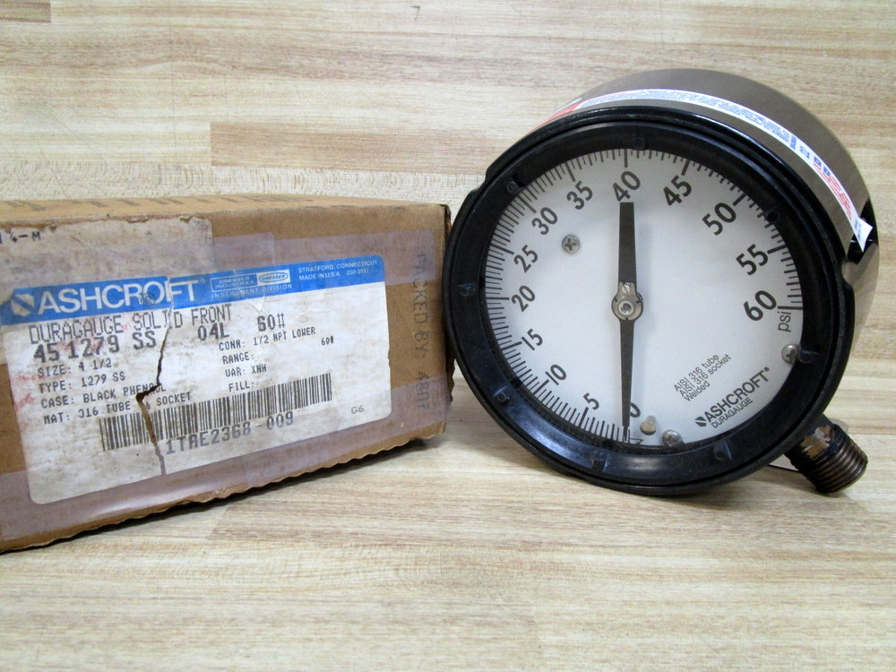 Ashcroft 45 1279 SS 04L Pressure Gauge 451279SS04L
