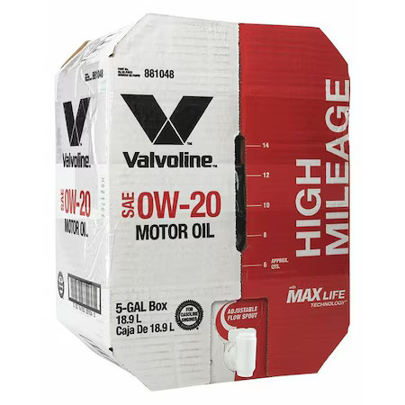 Valvoline 881048 Motor Oil, 5 Gal. Sz, 0W-20 Sae Grade, Box