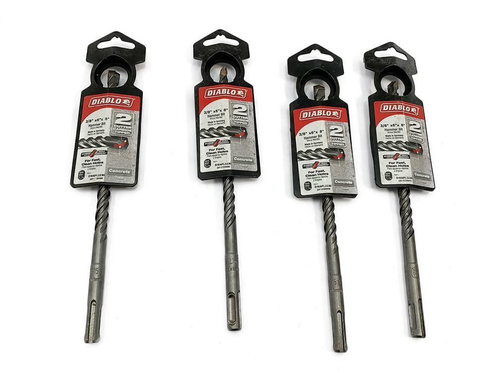 Lot of 4 Qty Diablo DMAPL2230 SDS-Plus 2-Cutter Hammer Bit 3/8″ x 8″ NEW