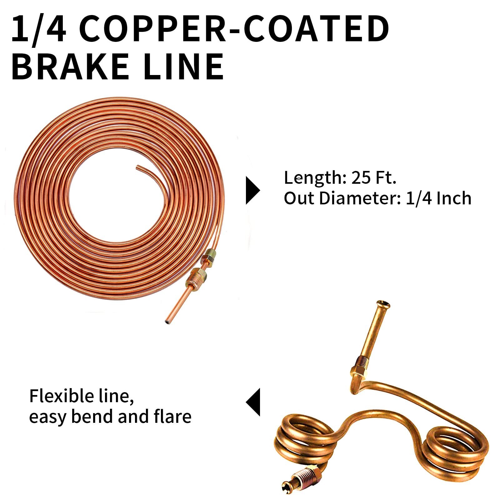 MuHize Brake Line Bender(1/4 Inch) – Upgraded 25 Feet Brake Line Kit for Ford…