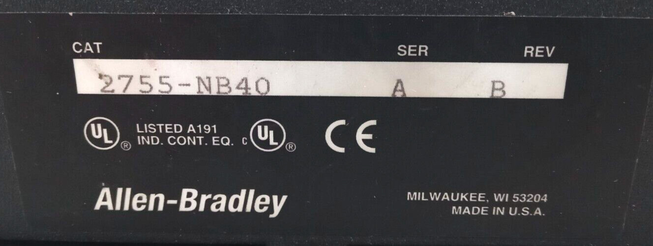 ALLEN- BRADLEY 2755-NB40 WIRING BASE FOR ADAPTASCAN