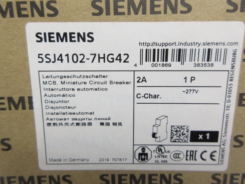 SIEMENS 5SJ4102-7HG42 277V 2A NSMP