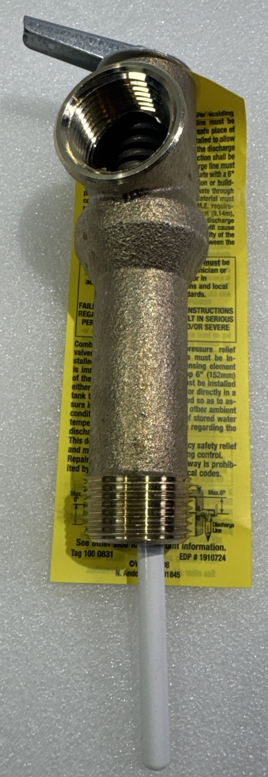 Watts LLL100XL 3/4 in MNPT T&P Relief Valve 150 PSI 210F Bronze