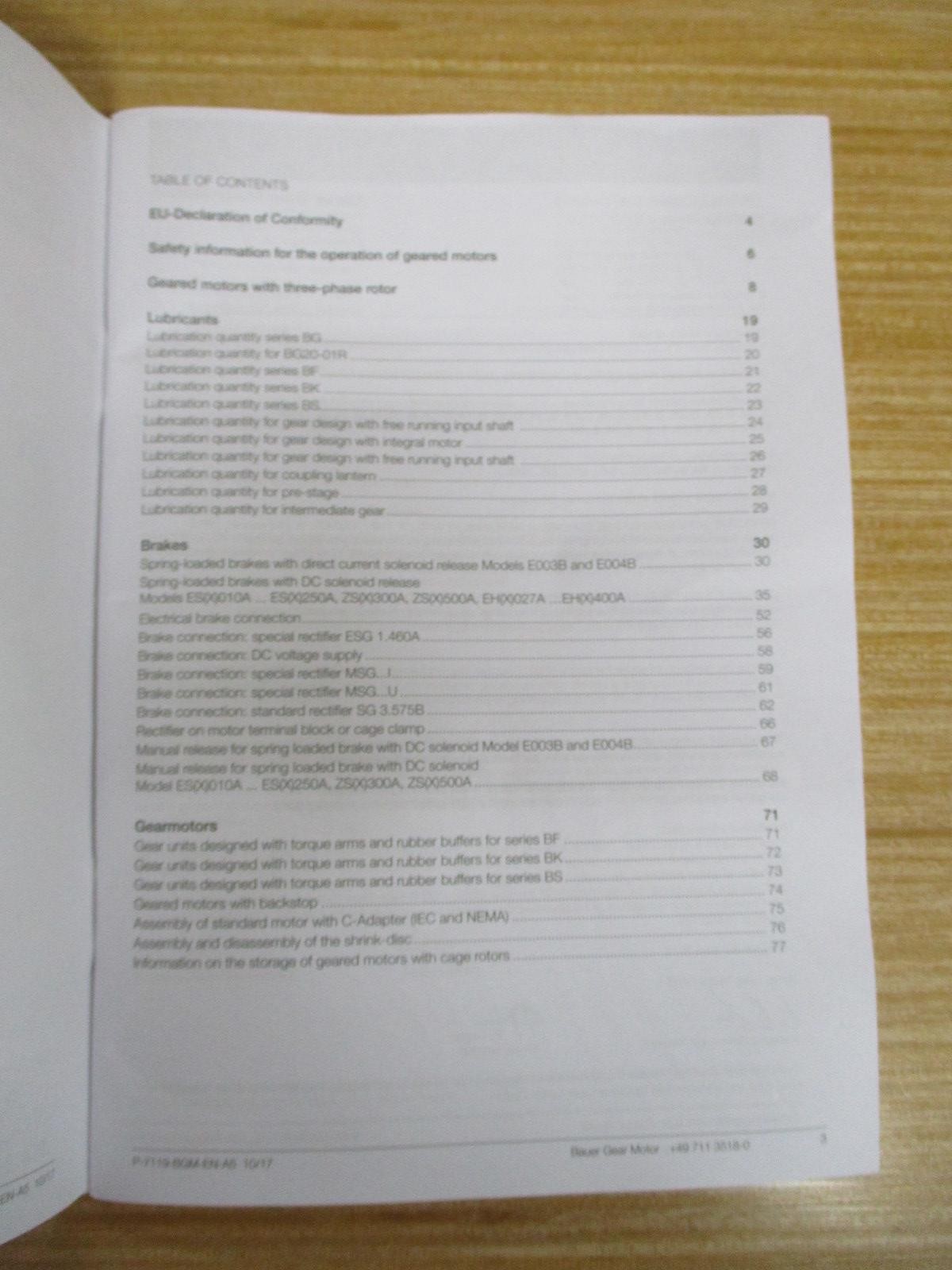 Bauer P-7119-BGM-EN-A5 Operating Instructions BA 200 EN