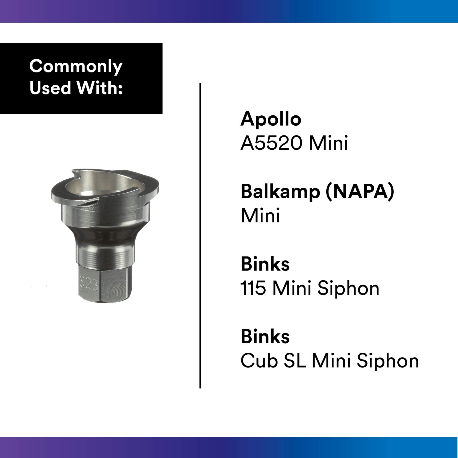 3M PPS 2.0 Spray Gun Adapter #S23, 26109, 1/4 Inch Female, 18 Thread NPS,