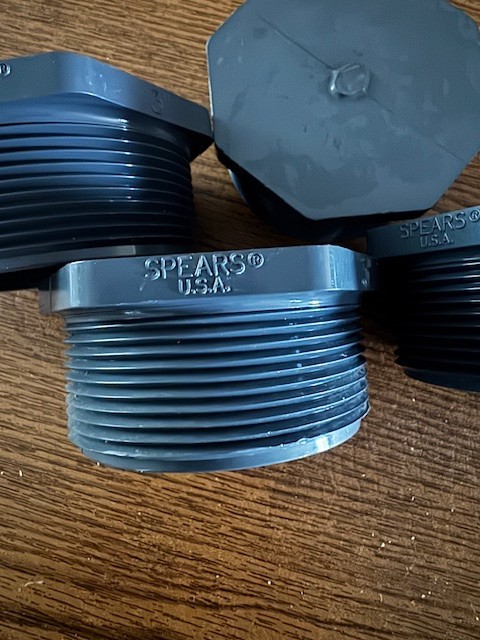 LOT of 4 SPEARS 850-030 THREADED 3″ PVCI PLUG SCH 80 Schedule MPT