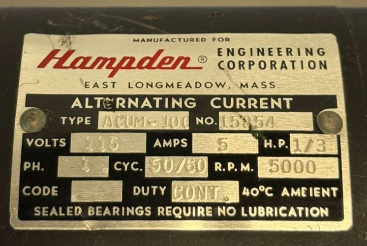 Hampden Engineering Universal Motor Training Unit Model ACUM-100