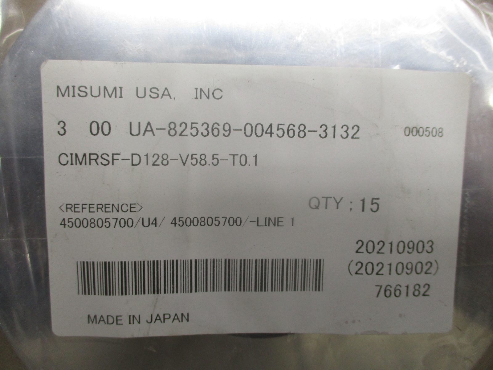 MISUMI CIMRSF-D128-V58.5-T0.1 SHIM RING PKG OF 15 NSMP