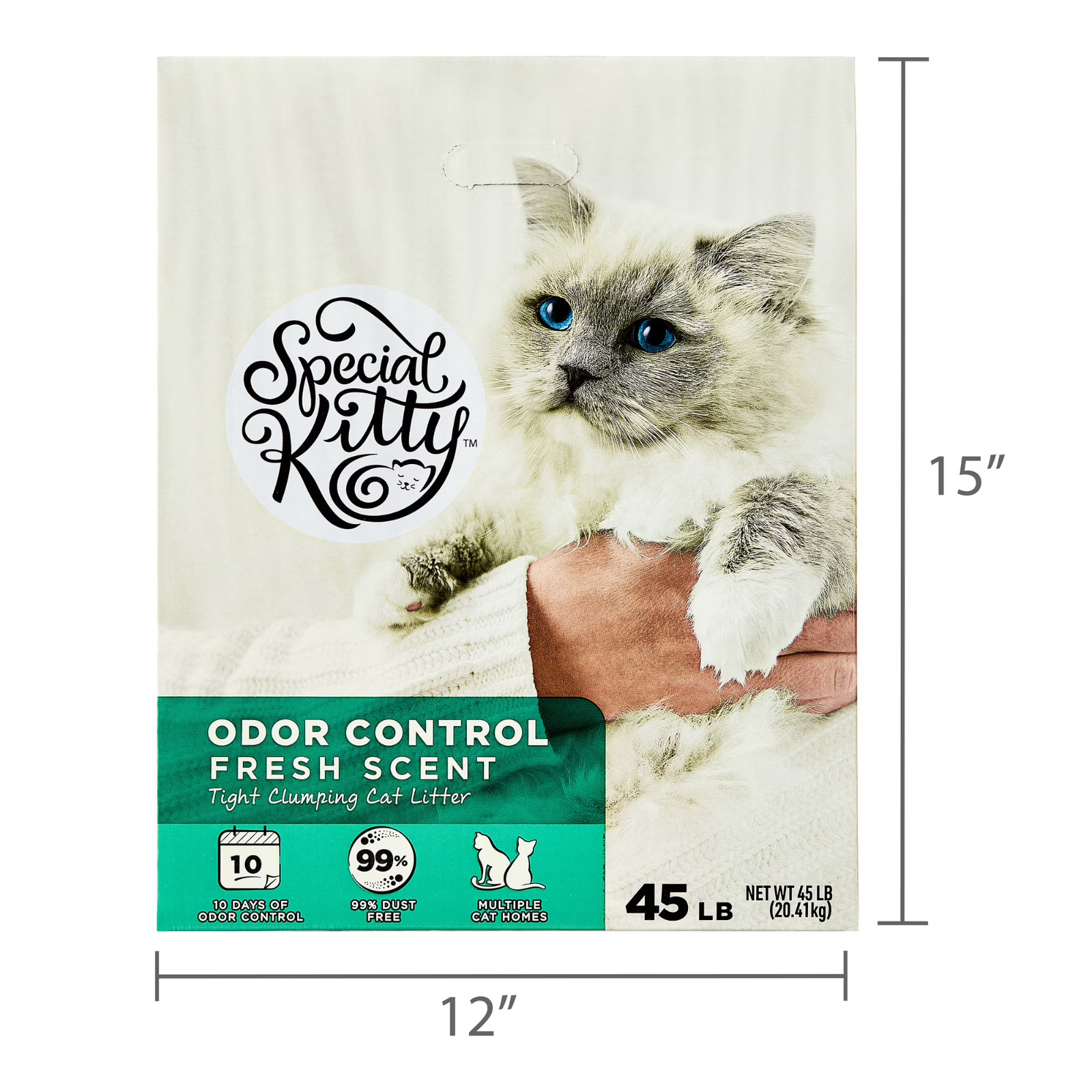 (2 pack) Special Kitty Clumping Clay Cat Litter, Fresh Scent, 45 lbs Box