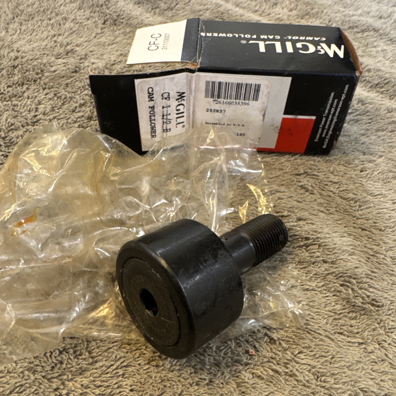 McGill CF1-1/2B Cam Follower Bearing, Hex Hole End