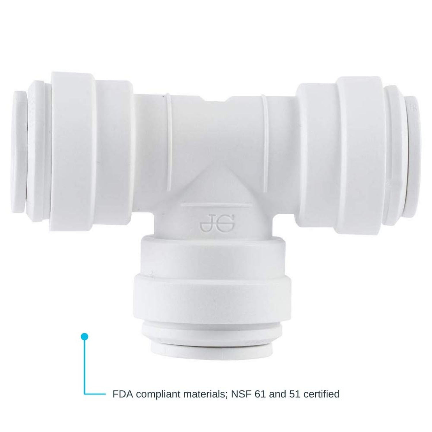 John Guest Speedfit 3/8 Inch x 3/8 Inch x 1/4 Inch OD Reducing Tee, Push to C…