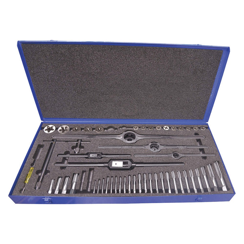 GREENFIELD THREADING 423006 Tap/Die Set,52pc,UNC,UNF,UNS,NPT 445M57