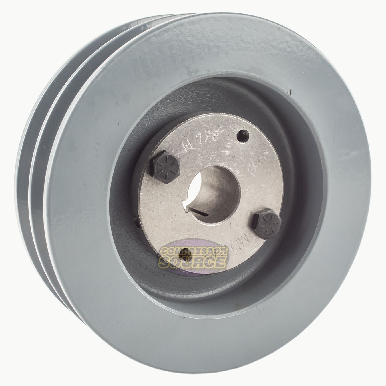 Cast Iron 5.5″ Dual Groove Pulley Belt B Section 5L with 7/8″ Sheave Bushing