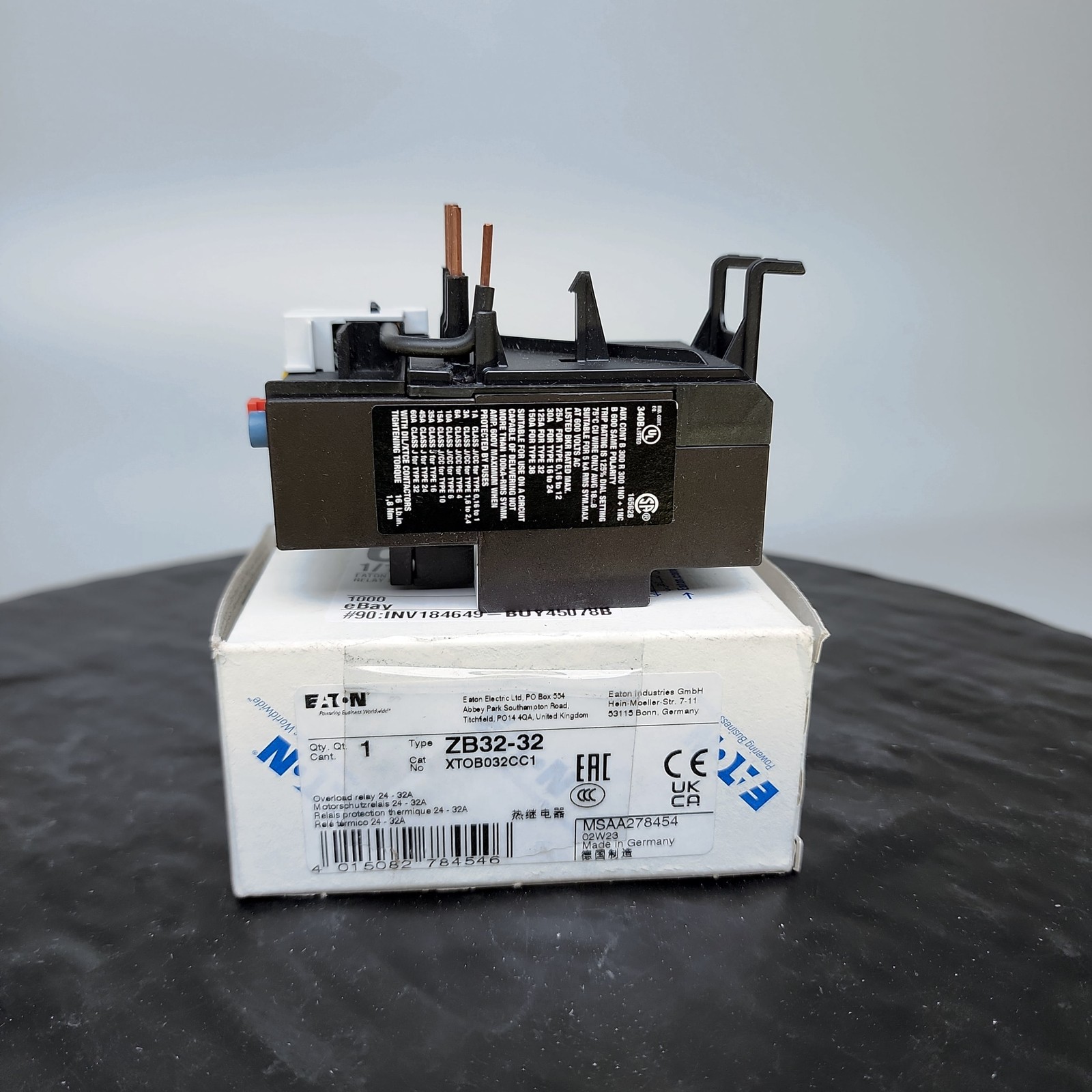 EATON ZB32-32/XTOB032CC1 Thermal Overload Motor Relay 24-32A 1NO+1NC NIB ✅