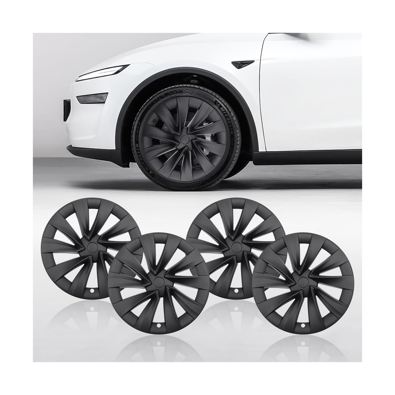 Model Y Wheel Covers 20 inch Juniper Helix 2.0 2025 2026, 20″ Matte Black Whe…
