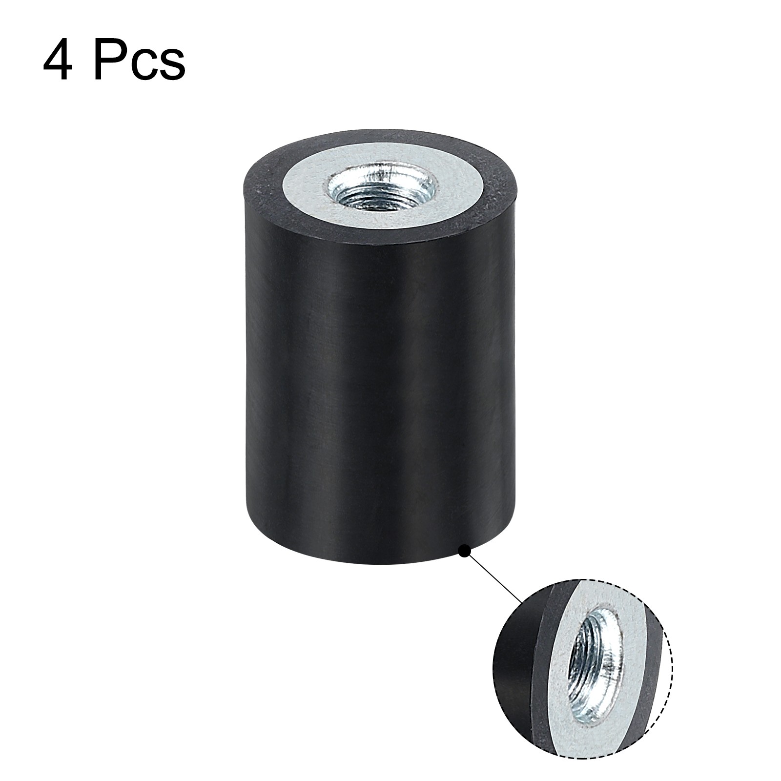 4Pcs 15 x 20mm M5 Thread Female Rubber Mounts Silent Block Base Block