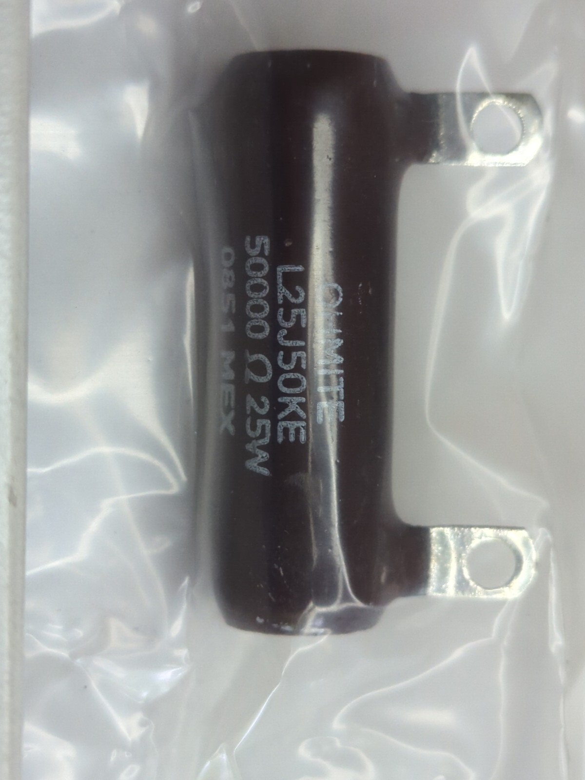 OHMITE L25J50KE Wire Wound Enameled Resistor DESC 50000 OHMS 5% MEXICO