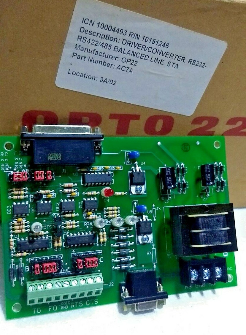 OPTO22 Driver Converter AC7A – RS232-RS422/485 Balanced Line.Sta. PCB