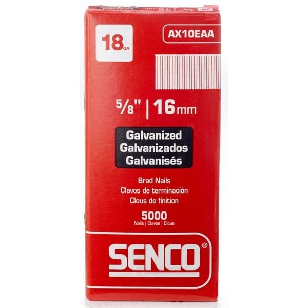 Senco Ax10eaa Collated Finishing Nail, 5/8 In L, 18 Ga, Galvanized, Brad Head,