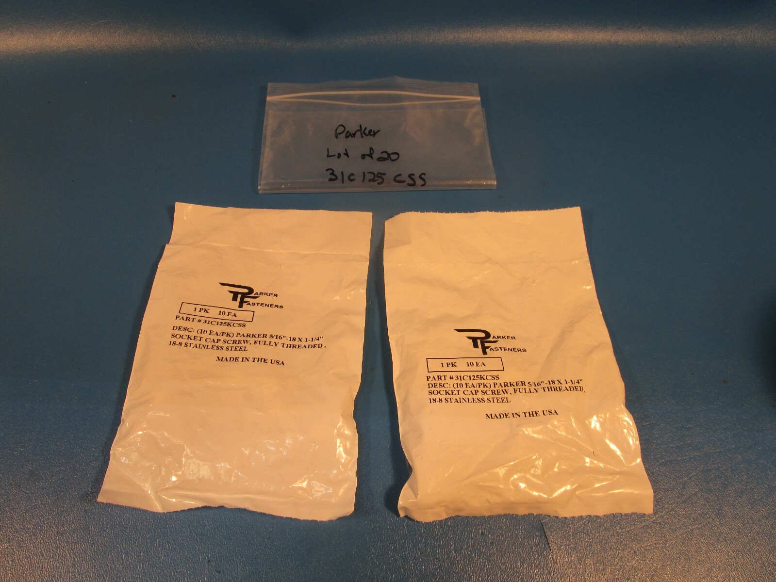LOT OF 20 Parker Fastener 31C125KCSS, (2 packs of 10), 5/16″, 18-8 SS